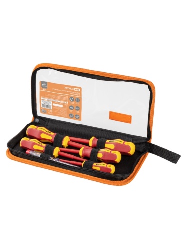 Набор диэлектрических отверток №1, тканевый пенал, 6 предметов, 1000 В, «ПрофиЭлектрик» TDM | код SQ1017-1201 | TDM