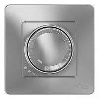 Светорегулятор поворотно-нажимной BLANCA, 400 Вт, алюминий | код. BLNSS040013 | Schneider Electric