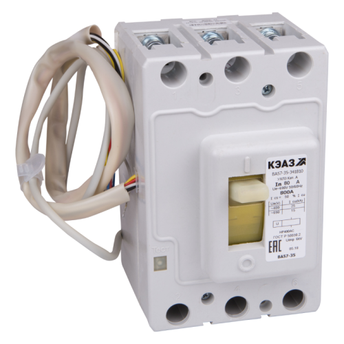 Автоматический выключатель ВА57-35-341210-80А-500-690AC-НР230AC/220DC-УХЛ3-КЗ№6-КЭАЗ (1 шт.) КЭАЗ | код 227769 | КЭАЗ Автоматический выключатель ВА57-35-341210-80А-500-690AC-НР230AC/220DC-УХЛ3-КЗ№6-КЭАЗ (1 шт.) КЭАЗ | код 227769 | КЭАЗ