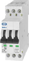 Автоматический выключатель, ультратонкий, серии ВА-9, ВА-9-3 С16 4,5кА, 3P 16 А, тип С, 4.5 кА, автомат шириной 27 мм (1 шт.) МЕАНДР | код 4680019910734 | МЕАНДР