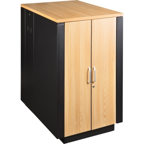 Шкаф LANMASTER SOUNDPROOF звукоизолированный 24U 750x1130 мм, отделка под дерево, цвет лиственница | код LAN-DC-CBSP-24U-WD | LANMASTER