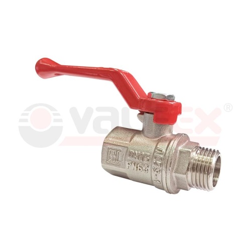 Кран шаровой латунный PREMIUM для ВОДЫ 1/2дюйм ВР/НР рычаг НИКЕЛИР-Й 11Б27фт1М (48/12) | код VF.215.NR1.012.PREMIUM | VALFEX