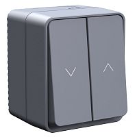 ATLASDESIGN PROFI IP54 2-клавишный ВЫКЛЮЧАТЕЛЬ ДЛЯ ЖАЛЮЗИ, 2хсх.4, АНТРАЦИТ | код ATN544019 | Systeme Electric