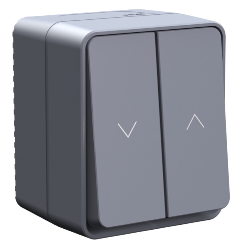 ATLASDESIGN PROFI IP54 2-клавишный ВЫКЛЮЧАТЕЛЬ ДЛЯ ЖАЛЮЗИ, 2хсх.4, АНТРАЦИТ | код ATN544019 | Systeme Electric