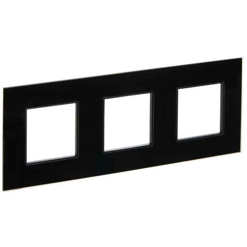 SKANDY Рамка 3-мест. SK-F23Bl стекло черн. IEK | код SK-M32-G-K02 | IEK