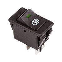 Выключатель клавишный 12V 35А (4с) ON-OFF с зеленой LED подсветкой REXANT | код 36-4441 | REXANT