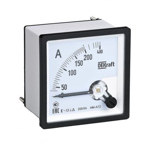 Амперметр аналоговый 200/5А AC 96х96мм КТ 1,5 трансформаторное подключение | код 50232DEK | DEKraft Амперметр аналоговый 200/5А AC 96х96мм КТ 1,5 трансформаторное подключение | код 50232DEK | DEKraft
