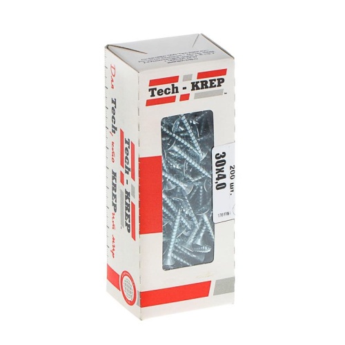Саморез универсальный 30х4.0мм оцинк. (уп.200шт) | код 102180 | Tech-KREP Саморез универсальный 30х4.0мм оцинк. (уп.200шт) | код 102180 | Tech-KREP