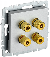 BRITE Аудиорозетка 4-мест. РА10-БрА алюм. IEK | код BR-S40-K47 | IEK