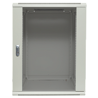 Шкаф настенный 19 TERACOM PRO 12U 600х600 мм дверь стеклянная с замком-ручкой серый | код TRP-WLL-1266-40G | EKF