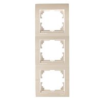 DERIY Рамка 3-ая вертикальная жемчужно-белая металлик | код 702-3000-153 | LEZARD