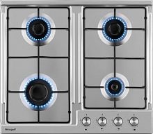 Газовая варочная поверхность Weissgauff HGG 640 XBG нержавеющая сталь | код 1726496 | WEISSGAUFF