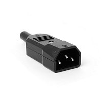 Вилка IEC 60320 C14, 10A, 250V, прямая, разборная, черная | код LAN-IEC-320-C14| LANMASTER