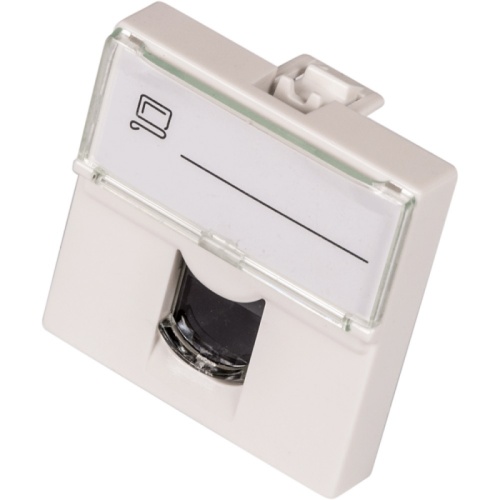 Вставка Mosaic 45x45, RJ-45 UTP, кат.6, со шторкой и увеличенным окном маркировки, белая | код LAN-SIP-23U6-WH | LANMASTER