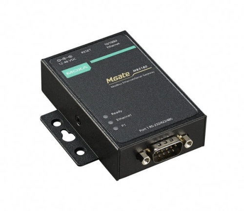 Преобразователь MGate MB3180 1 Port RS-232/422/485 Modbus TCP to Serial Gateway | код 00-01180856 | MOXA