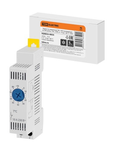 Термостат модульный ТМ-1 NO (охлаждение) на DIN-рейку, 10 А, 230 В, от -10 до +80 °C TDM | код SQ0832-0054| TDM Термостат модульный ТМ-1 NO (охлаждение) на DIN-рейку, 10 А, 230 В, от -10 до +80 °C TDM | код SQ0832-0054| TDM
