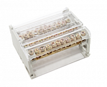 Распределительный блок три фазы-ноль 8х12мм 4х15 отв. 125А | код DB1-4115 | ELVERT