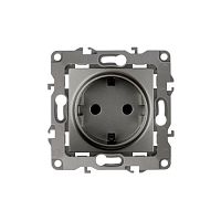 Розетка 2P+E Schuko, 16A-250В, Эра12, графит, 12-2101-12 | код Б0019319 | ЭРА