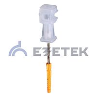 Держатель проводника круглого 6-8 мм прозрачный, высота 36 мм, пластик с дюбелем 52 мм | код 70168 | ЕЗЕТЕК