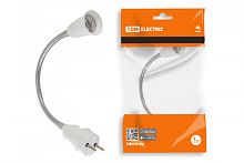 Переходник вилка-Е27 гибкий 300мм, белый, TDM | код SQ0335-1010 | TDM