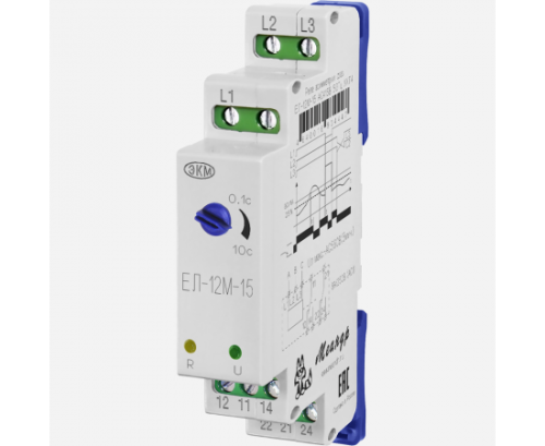 Реле контроля напряжения ЕЛ-12М-15 AC230В УХЛ2 | код 4640016934393 | МЕАНДР