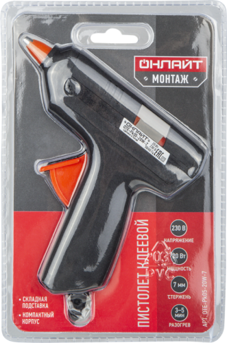 Пистолет клеевой 90 374 OTE-Pk05-20W-7 20Вт 7мм ОНЛАЙТ 90374 фото 3