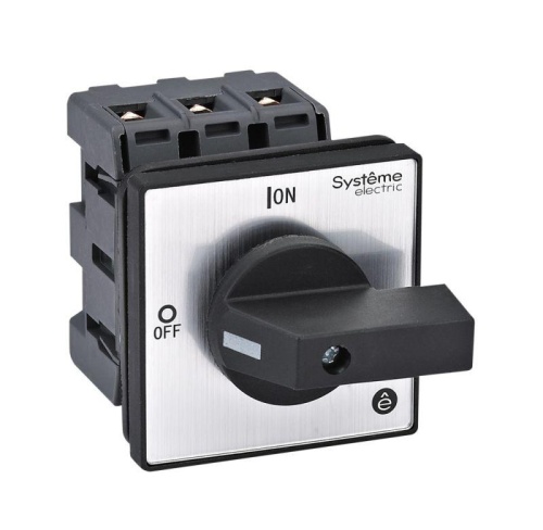 ВЫКЛЮЧАТЕЛЬ-РАЗЪЕДИНИТЕЛЬ 3P 40A С ЧЁРНОЙ РУКОЯТКОЙ НА ДВЕРЦУ 4 ВИНТАМИ | код MSD40320B | Systeme Electric
