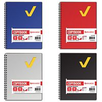 Тетрадь-блокнот 80 л., А5, 160х207 мм, BRAUBERG, клетка, гребень, обложка пластиковая, 1 разделитель, Tag , 401800 | код 401800 | BRAUBERG