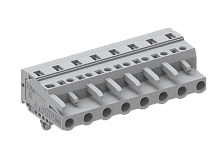 475106/030 Розетка на кабель MCS, горизонт., с монтаж.ножками шаг 7.5мм, 6 конт., сер., шт | код 475106/030 | SUPU