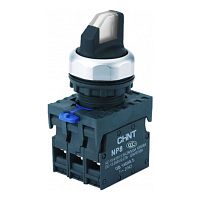 Переключатель подсвет. NP8-01XD/211, 2 полож. фикс., белый, AC110-230В(LED), 1НЗ, IP65 (R) | код 667674 | CHINT