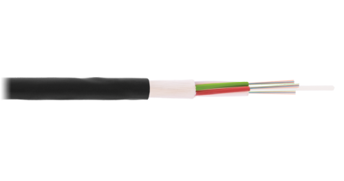 Кабель NIKOLAN волоконно-оптический, 16 волокон, одномодовый 9/125мкм, стандарта G.652.D & G.657.A1, внешний, многомодульный, усиленный стеклонитями, 6кН, PE, черный | код NKL-F-016A1S-06B-BK-F001 | NIKOLAN