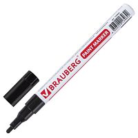 Маркер-краска лаковый (paint marker) 2 мм, ЧЕРНЫЙ, БЕЗ КСИЛОЛА (без запаха), алюминий, BRAUBERG PROFESSIONAL, 150868 | код 150868 | BRAUBERG
