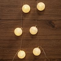 Тайские фонарики Пломбир 1.5 м, 10 LED, прозрачный ПВХ, цвет свечения теплый белый, 2 х АА (батарейки не в комплекте) NEON-NIGHT | код 303-077 | NEON-NIGHT