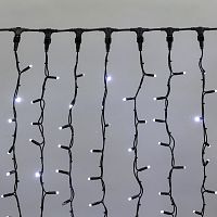 Гирлянда Светодиодный Дождь 2х1,5м, постоянное свечение, черный провод КАУЧУК , 230 В, диоды БЕЛЫЕ | код 237-125 | NEON-NIGHT