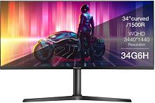 Монитор Hisense 34 34G6H черный VA LED 21:9 HDMI HAS Piv 400cd 178гр/178гр 3440x1440 165Hz FreeSync Premium DP UW 7.6кг | код 2000806 | HISENSE