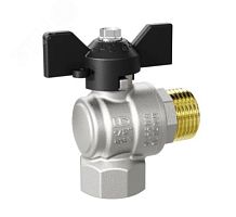 Кран шаровой латунный угловой 47.15.В-Н.У.Б Ду 15 Ру 40 бабочка | код LD Pride 47.15.В-Н.У.Б | LD Pride