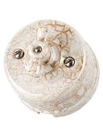 Выключатель фарфоровый поворотный проходной с ручкой (бантик) 10А мраморный «Болонь» TDM | код SQ1820-0111 | TDM