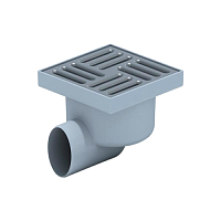 Трап горизонтальный выпуск 50 нержавеющая решетка 15х15см | код TA5112 | АНИ пласт