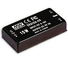 Источник питания DC-DC, 15Вт, вход 36…72В, стабил. выход 15В/100…1000мА, изоляция 1000В DC, 50.8х25.4х11.27мм., -25С…+71С | код SKA15C-15 | MeanWell