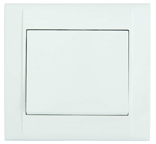 Выключатель одноклавишный, проходной, белый | код 42001005 | Makel