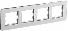 BRITE Рамка 4-мест. РУ-4-1-Бр металл алюм. RE IEK | код BR-M42-M-01-K47 | IEK