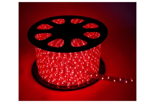 Шнур светодиодный Дюралайт постоянного свечения 2W 220В 1.8Вт/м d13мм (уп.100м) IP65 красн. | код KOC-DL-2W13-R | КОСМОС Шнур светодиодный Дюралайт постоянного свечения 2W 220В 1.8Вт/м d13мм (уп.100м) IP65 красн. | код KOC-DL-2W13-R | КОСМОС