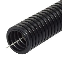 Труба гофрированная ПА негорючая (НГ) стойкая к ультрафиолету (УФ) черная с/з d16 мм (25м/4500м уп/пал) Промрукав | код PR02.0265 | ПРОМРУКАВ