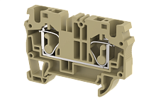 Клемма проходная пружинная 6 мм2, на 2 подключения, хаки SQ6-KHAKHI | код 2104010006 | Elmex