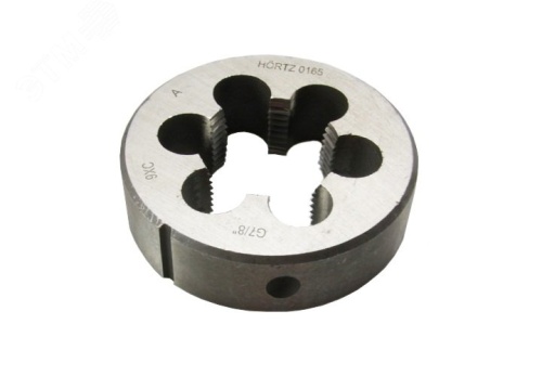 Плашка трубная цилиндрическая G 3/8'', марка стали - 9ХС | код 204130 | Hortz