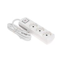 Удлинитель PREMIUM 3 гнезда, 1,5м, 3х1,5мм?, с/з, с выключателем, белый REXANT | код 13-4103 | REXANT