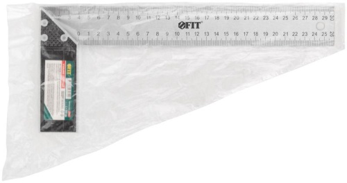 Угольник столярный, рифленая шкала, алюминиевое основание 300 мм | код 19462 | FIT фото 3