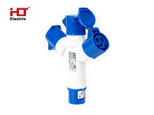 Розетка трехлучевая 1013 2Р+РЕ 16А 220В IP44 HLT | код 083-03-69 | HLT