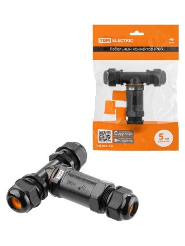 Кабельный коннектор Т-образный (клеммник 5PIN) IP68 TDM | код SQ0589-0404 | TDM