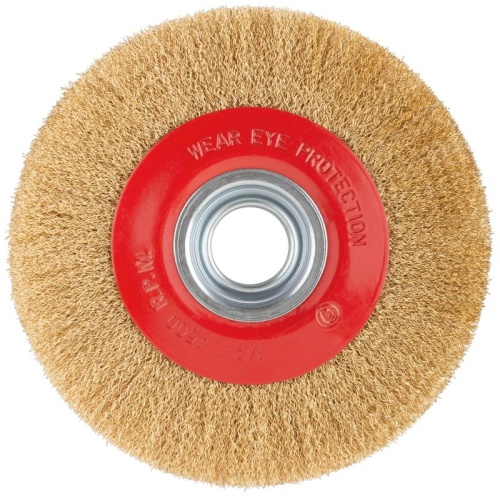 Корщетка-колесо, стальная латунированная волнистая проволока 200 мм | код 39016 | FIT фото 2